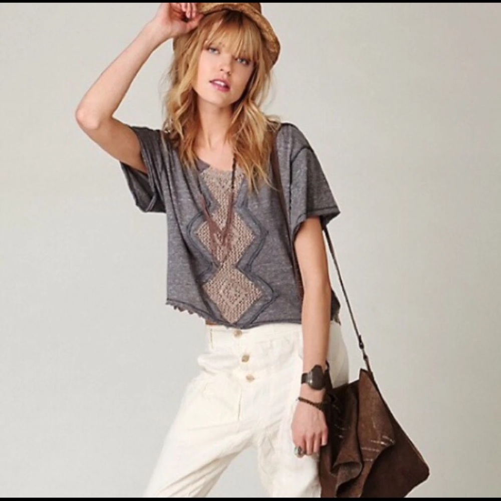 Free People Crop with Cutout Back